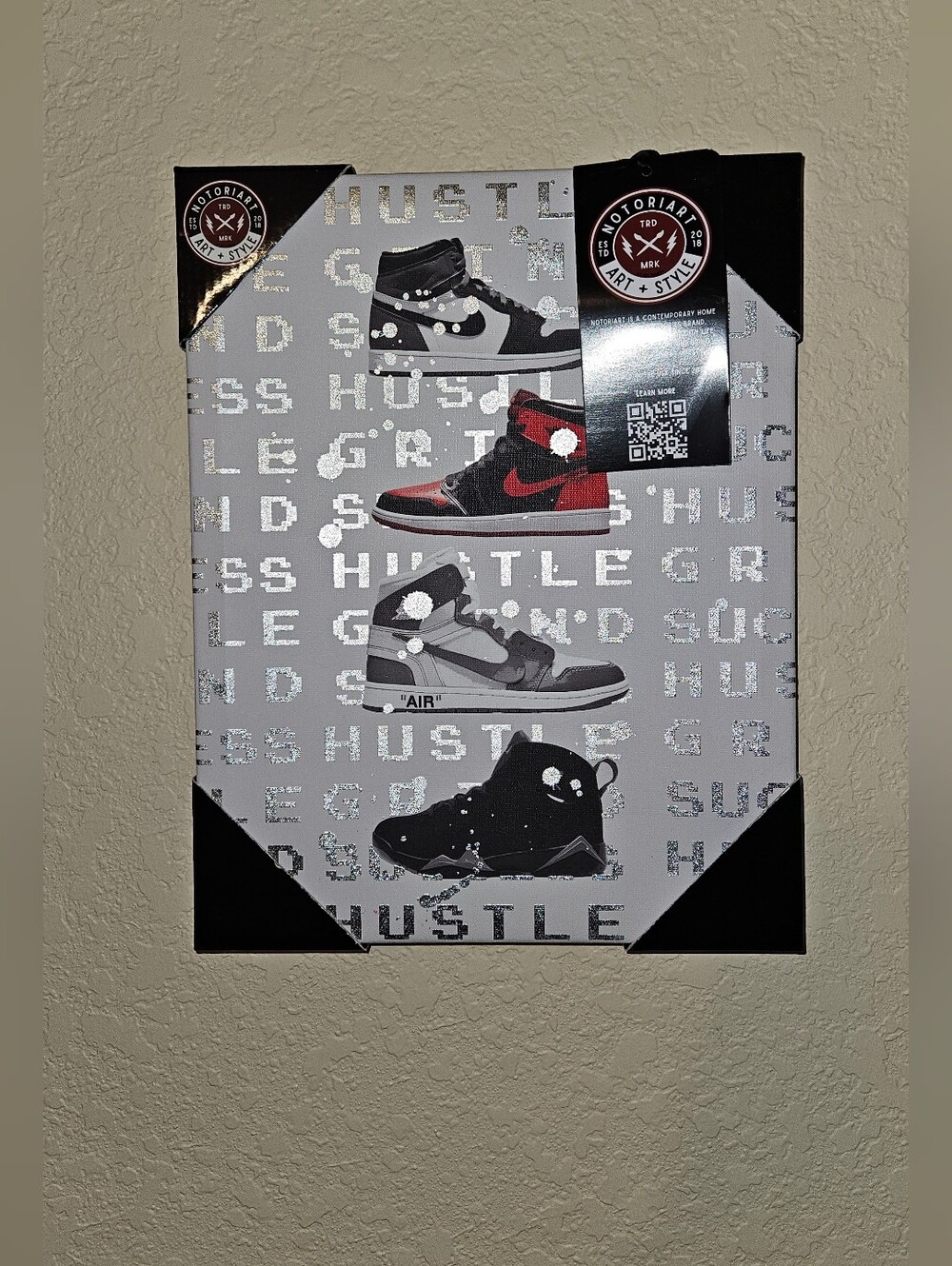 Home Nike Black and Red Graphic Sneakers Wall Art